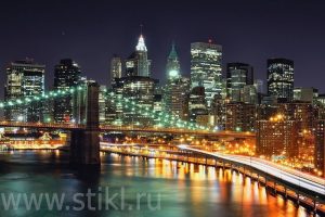 Фотопечать на стекле - огни ночного города